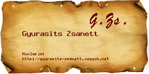 Gyurasits Zsanett névjegykártya